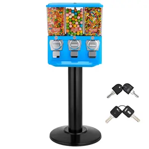 【DealsForYouDays】VEVOR Candy Vending Machine, Triple Compartment Candy Vending Machine with Stand, Gumball Candies Vendings Machines with Built-In Cash Box, Detachable, Vintage Candies Dispenser for Shops, Arcades