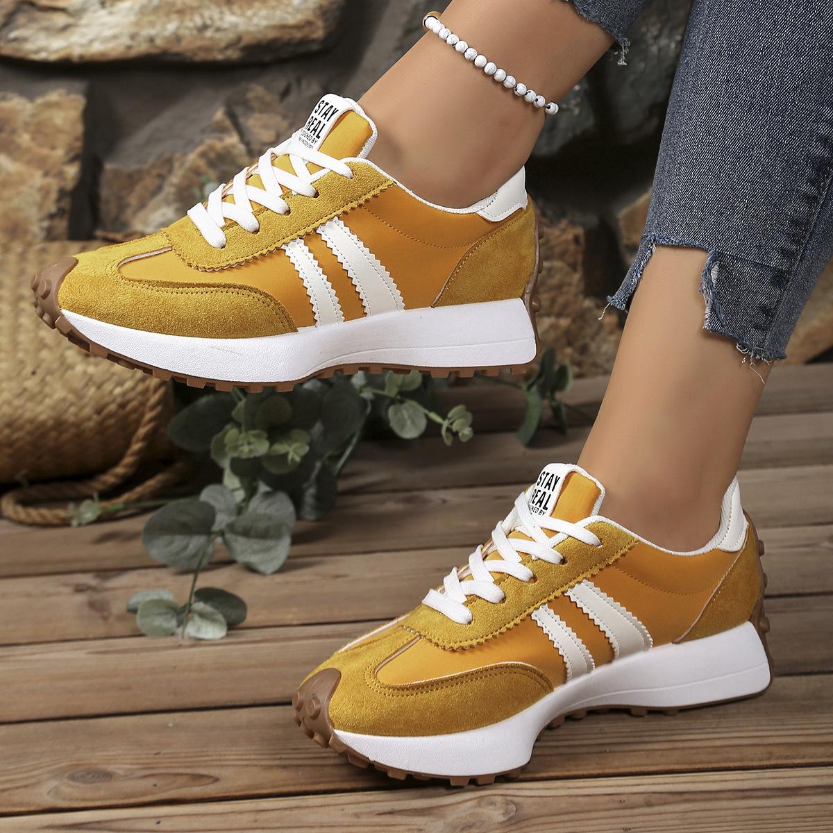 Trendy Women Platform Sneakers Thick Sole Lace Up Shoes for Height Boost Comfortable Lightweight Casual Trainers Ideal for Everyday Use Four Seasons Outdoor and Indoor Wear