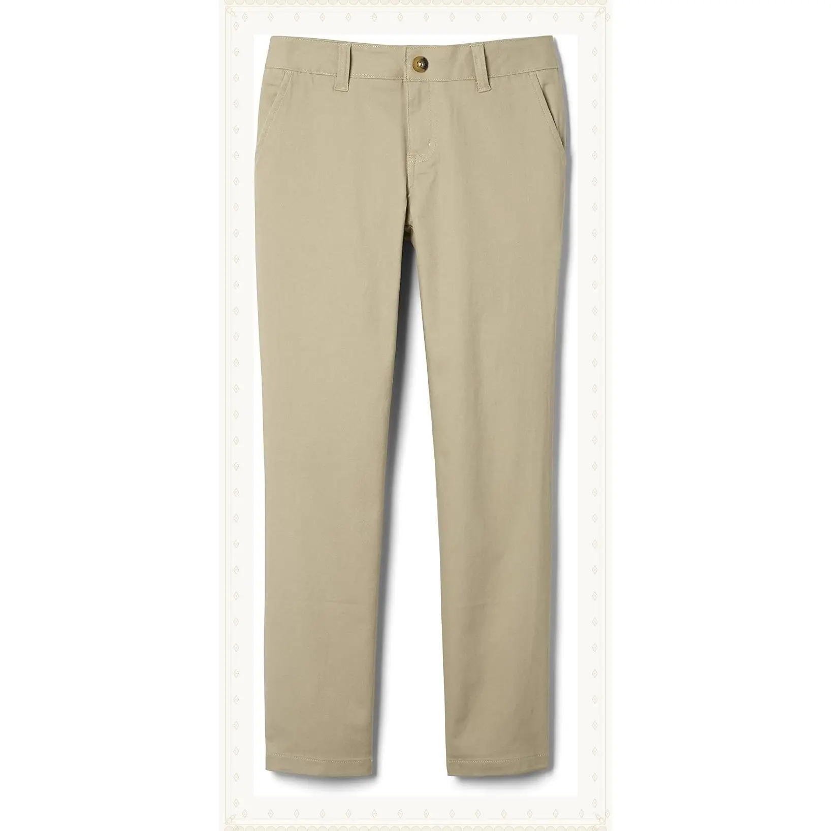 Girls' Straight Fit Stretch Twill Pants with Adjustable Waist & Reinforced Knees, Straight Leg School Uniform Pants in Standard & Plus SizesGift