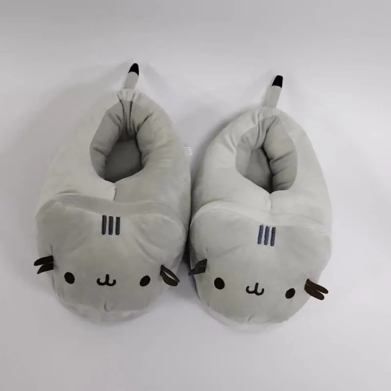 Unisex Cute Anime Cartoon Cat Slip-On Slippers - 1 Size Soft Plush Full-Coverage Winter Bedroom Shoes, Casual Warm Indoor Adult Footwear
