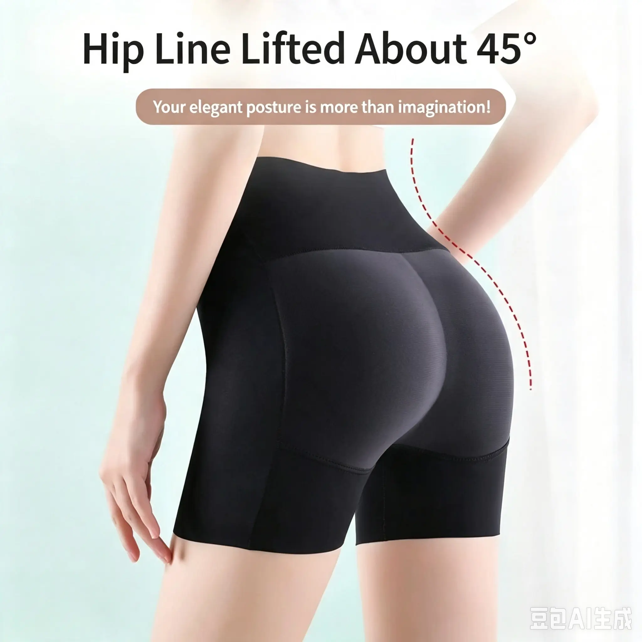 Women Ice Silk Hip Enhancer Boyshort Shapewear, Trending 2-in-1 3D Sponge Padded Shaper Shorts, Butt Lifting & Tummy Control Underwear, Breathable Anti-Chafing Bottoms, Curvy Essential Under Garment for Dresses Daily Outfits