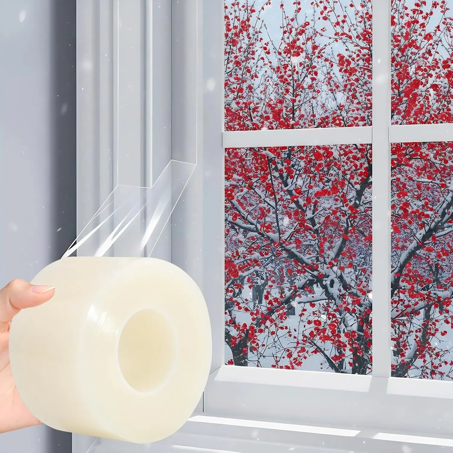 Transparent Window Seal Weather Sealing Tape 2 Inch x 35 Yards Weather Stripping  Free Clear Window Insulation Tape for Shower Glass Gaps and Doors Windproof Tape