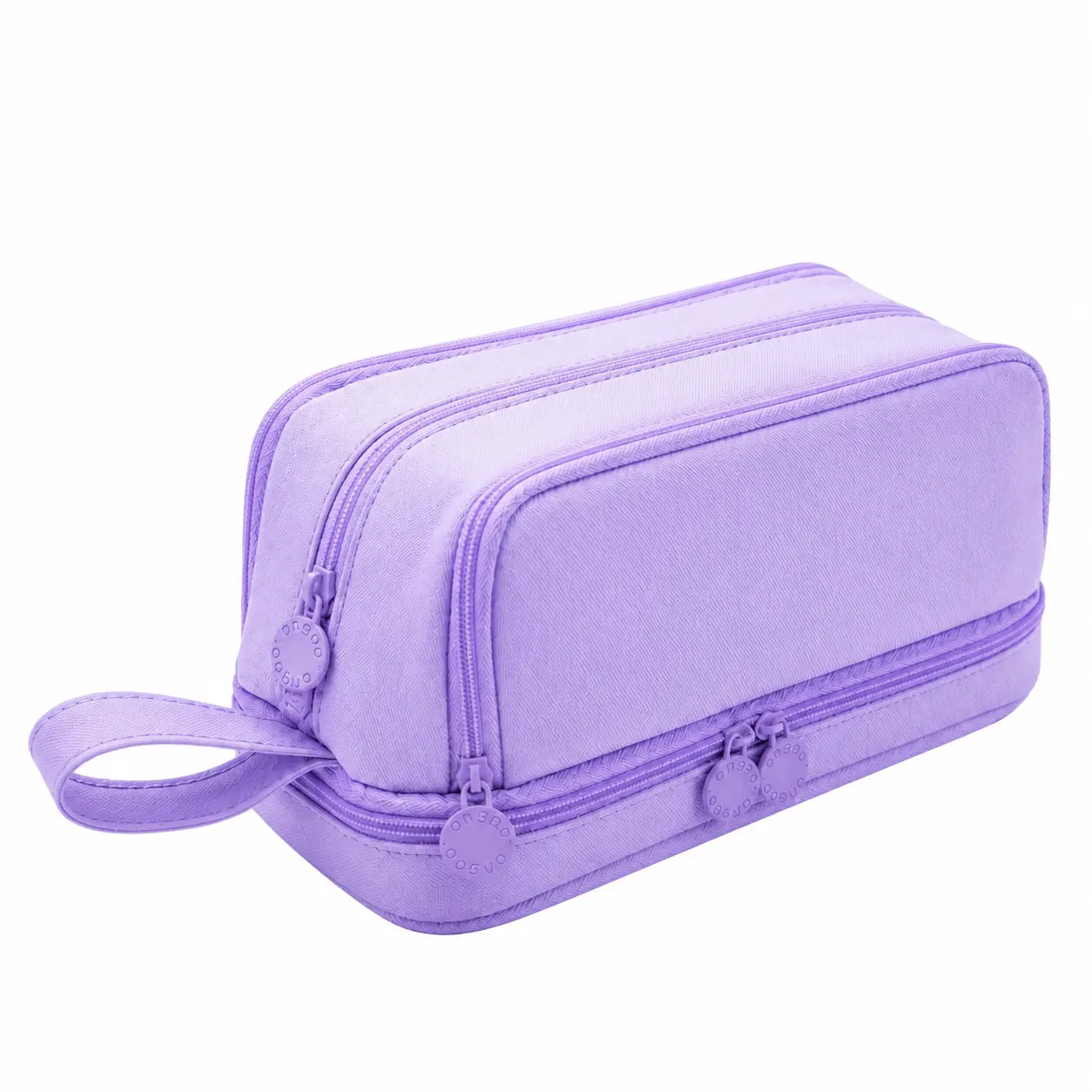 Dual-Layer Double-Zip Pencil Case with Extra-Wide Main Compartment for Pens, Pencils, Erasers & School Supplies — Spacious Four-Sided Organizer Featuring Durable Polyester Construction, Smooth Zippers, and Minimalist Design Ideal for High School, College,