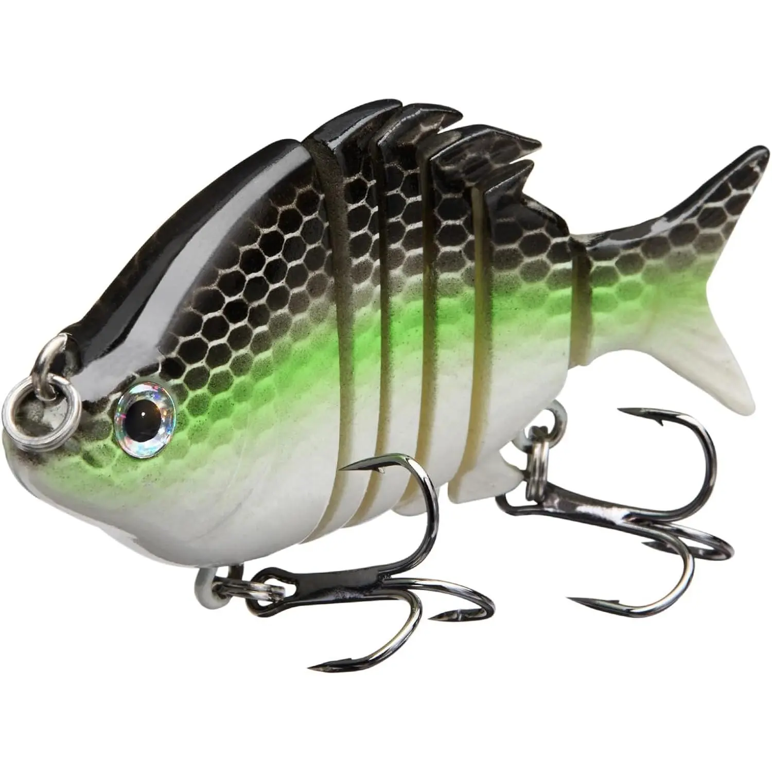 SwimPanfish 0.34oz Hard Swimbaits Multi Jointed Topwater Trout Bass Fishing Crank Lure for Freshwater and Saltwater