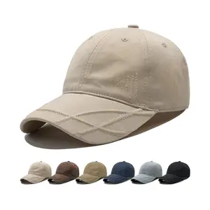 Vintage Washed Distressed Diamond Pattern Baseball Cap, Unisex Curved Brim Duckbill Cap, Large Head Circumference, Versatile Trendy Brand Hat