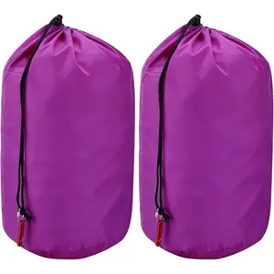 Wear-Resistant Nylon Stuff Sack, Waterproof Multi-Size Portable Drawstring Bag,Clothes Gear Storage Sack,Sleeping Bag Backpacking Organizer  Camping Hiking Travel Outdoor Gear