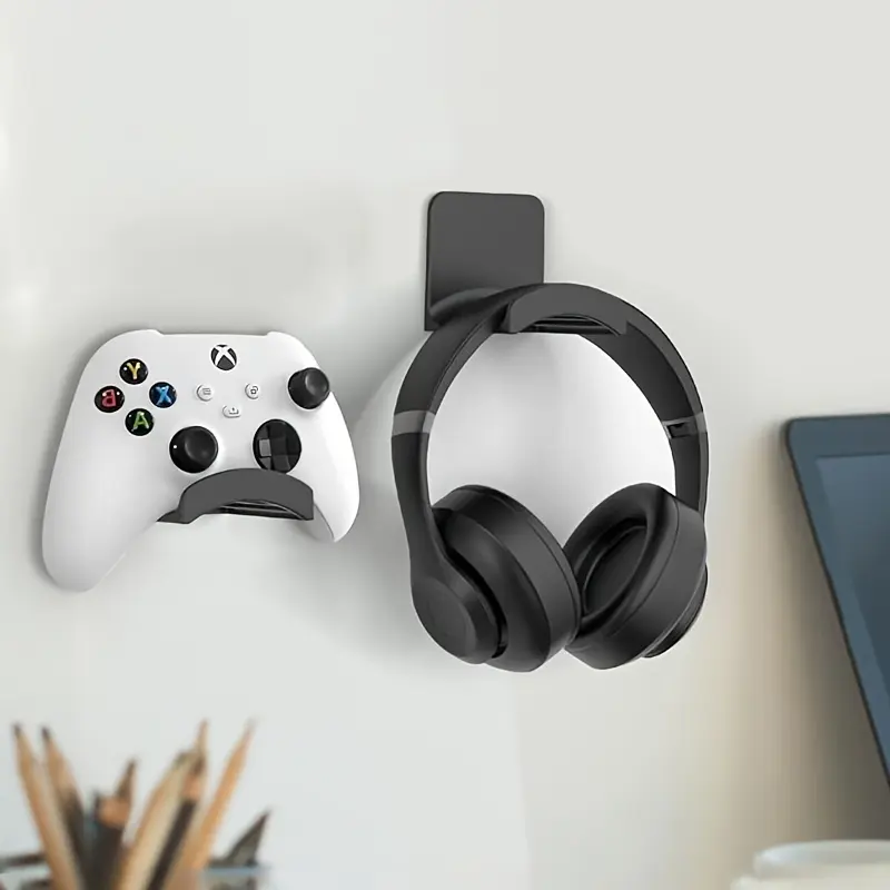 4 - Pack No - Drill Headset Mounts Headset Holder 🎧 Holds Headsets & Controllers—Desk/Under Desk! Headset Stand for Desk #GamingSetup #OrganizeWithEase