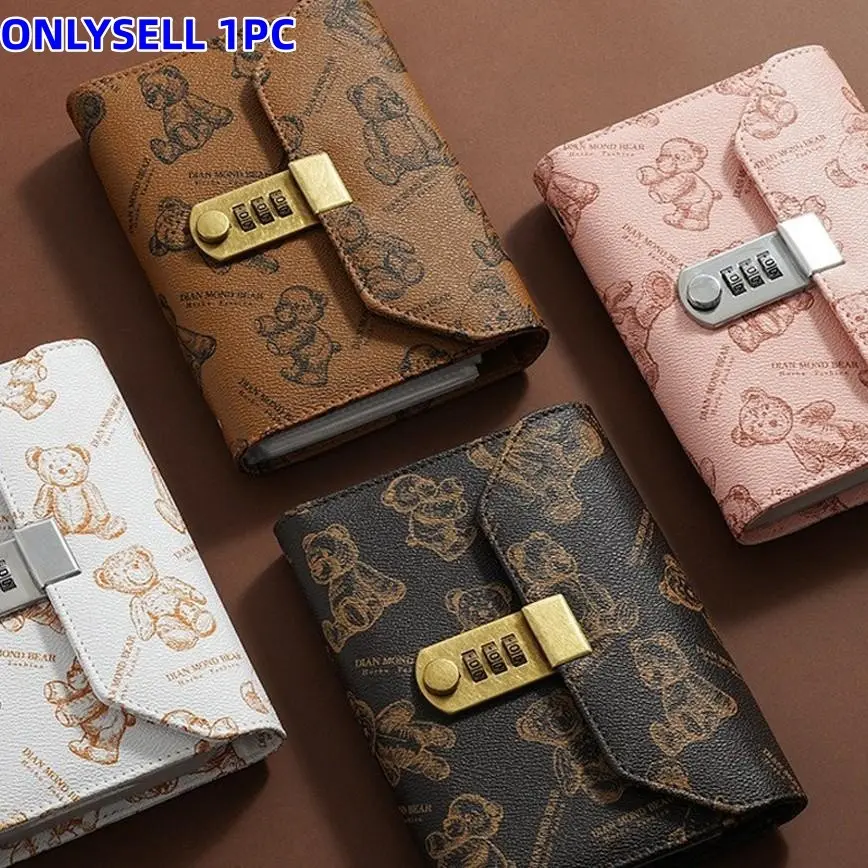 Bear Password Lock Savings Book, Combination Lock Security Album, Currency Collection Organizer, Safe Money Storage Ledger, Compact, Secure