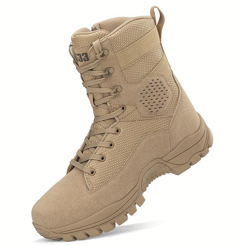 New Style Brown Combat Boots Men'S Ultra-Light Training Boots American Paratrooper Genuine Wear-Resistant Desert Boots Outdoor Labor Shoes