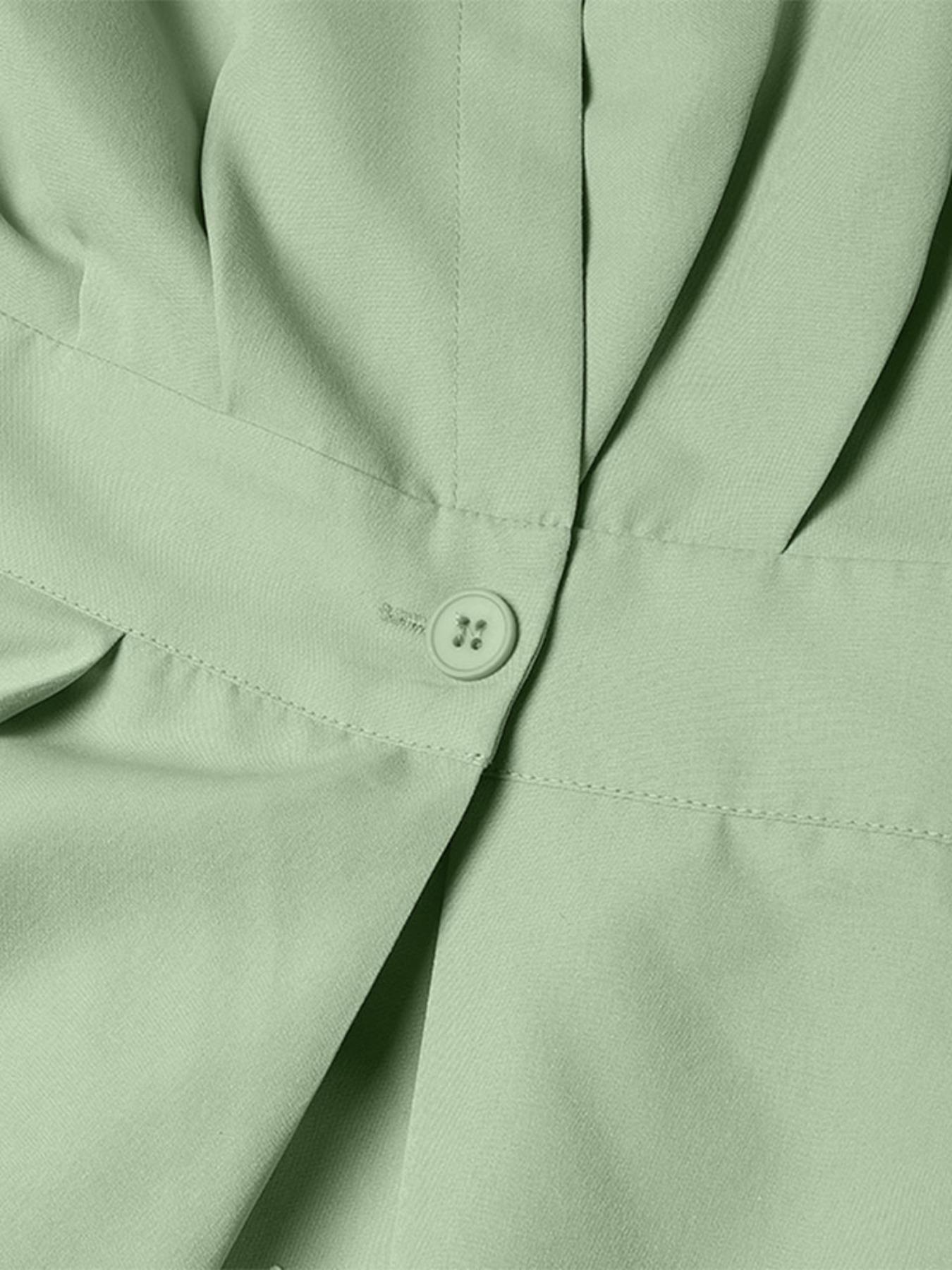 Women's Solid Color Woven Collared Shirt Dress, Basic Casual Short Sleeve Dress for Summer, Ladies Clothes for Daily Wear, Womenswear Fit, Piece Women's Solid Color Woven Collared Shirt Dress, Basic Casual Short Sleeve Dress for Summer, Ladies Clothes for Daily Wear, Womenswear Fit, Piece