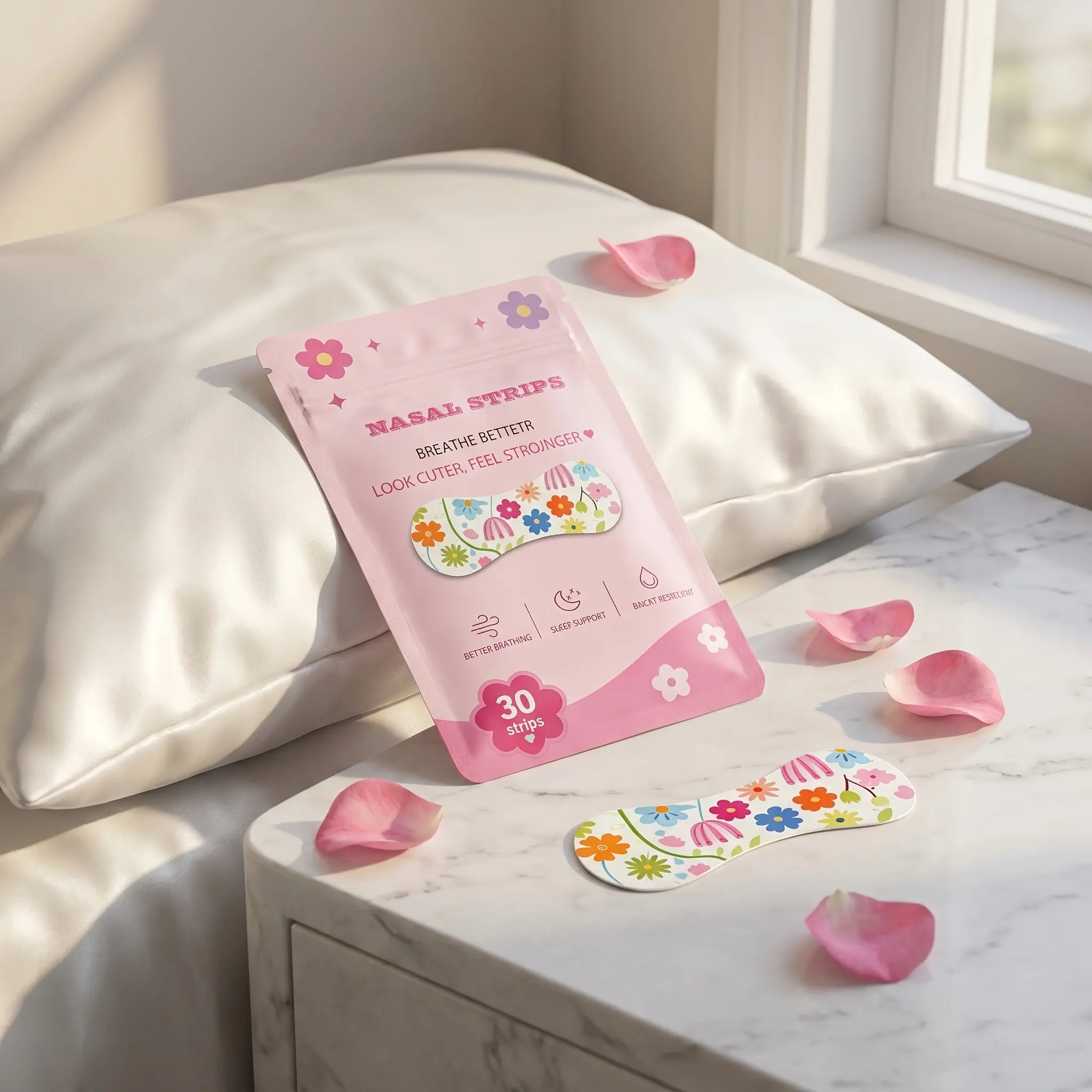 30 Pcs New Nose Contour Stickers, Adjustable Comfortable Nose Tape, Floral Design, Look Cuter, Daily Use, Gentle on Skin, Unisex Gift