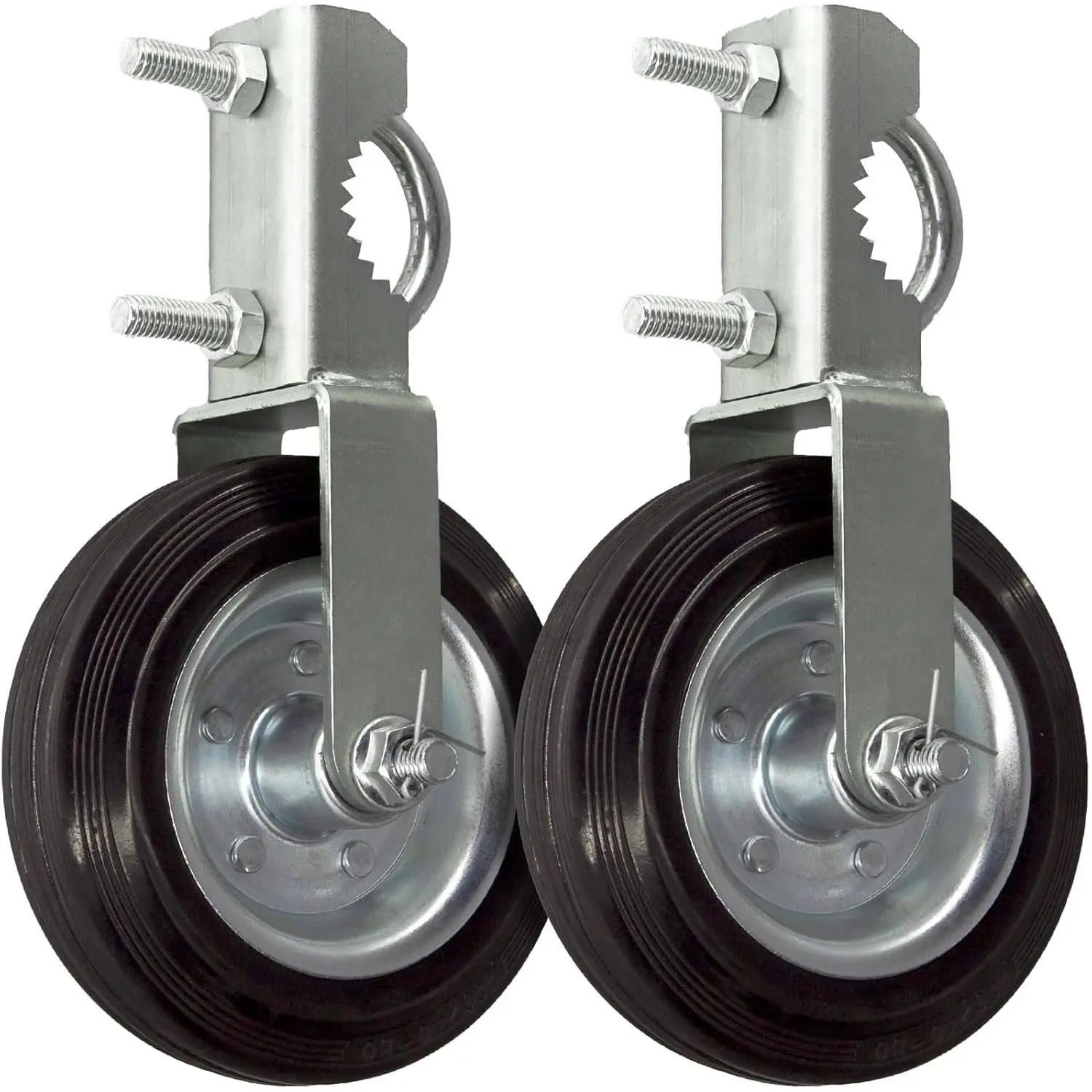 2 Pack Gate Wheel for Metal Swing Gate with 1-5/8" Thru 2" Gate Frames, Heavy Duty Fence Gate Wheel, Gate Helper Support Caster for Chain Link Fence