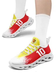 Men's Bold SN COLORS Number 10 Pattern Lace-Up Low Top Shoes, Classic Casual Sneakers, Comfortable Walking & Running Shoes, Breathable Plus Size