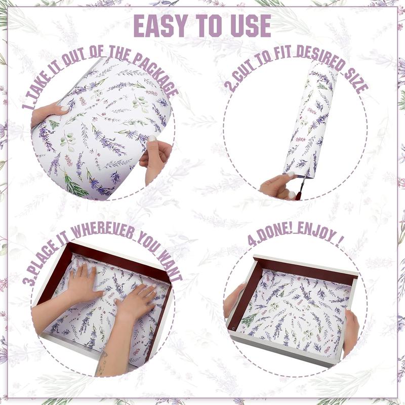 20 Sheet Fragrant Drawer Liners for Dresser Scented Cabinet Paper Liners for Shelves 15.8 x 22 Inches Non Adhesive Drawer Paper Mats for Home Shelf Close (Lavender)