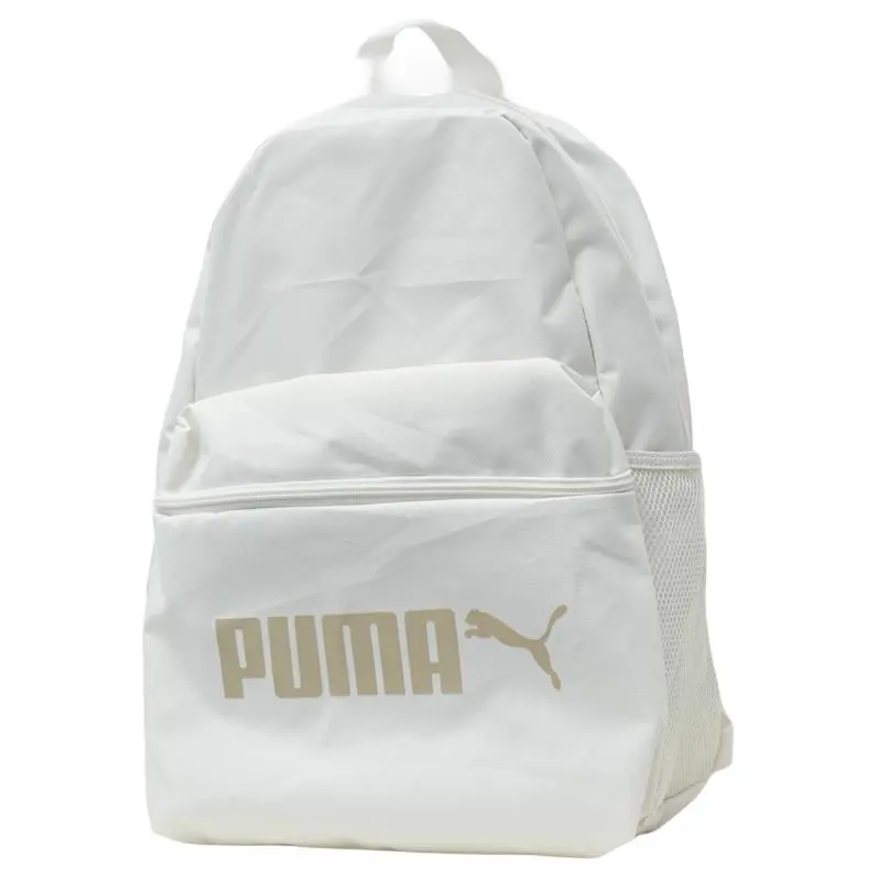 Puma Casual Sport Zippered Fabric Backpack for Men and Women, Unisex Style in White