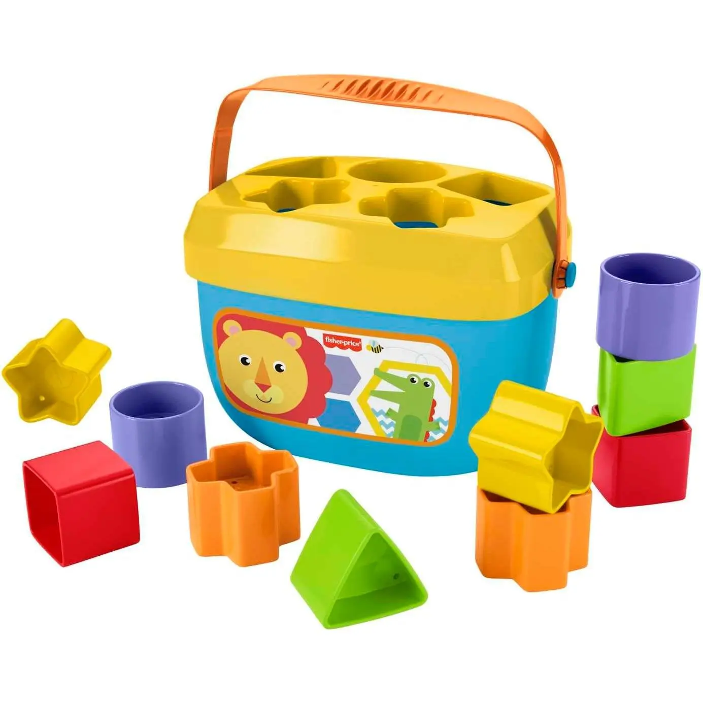 Fisher-Price Stacking Toy, 10-Piece Geometric Shape Sorting Set with Chunky Size & Safe Materials for Infant Play Ages 6+ Months