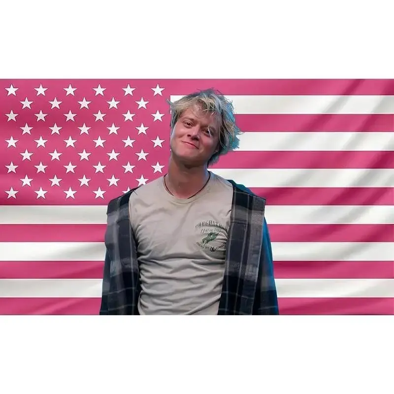 Flag 3x5ft JJ Tapestry Pink Rafe America Funny Cameron Maybank Flag poster with 4 Brass Grommets for College Dorm Decor Room Decor Flag Merch Giftvalentines gift for bf Minimalist Wall Tapestry Aesthetic Room Backdrop