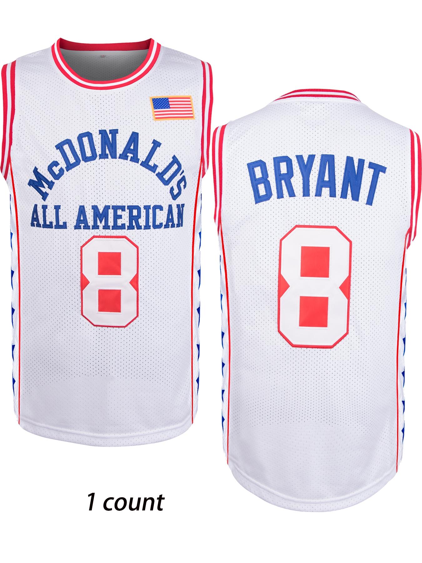 Men's Kobe Bryant 8 Embroidery Basketball Jersey, Loose Sporty Breathable Quick Drying Jersey, Casual Basketball Top for Men