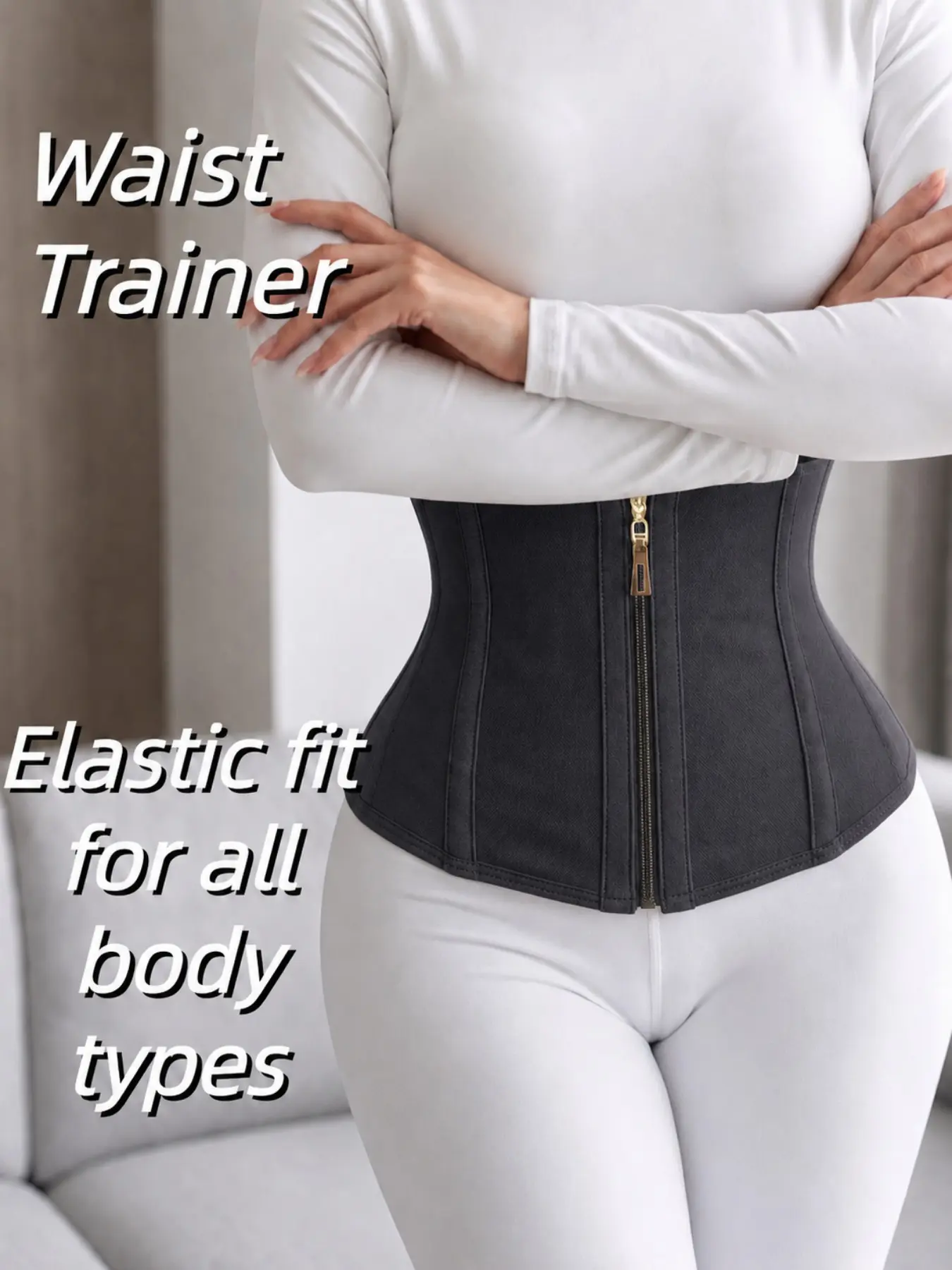 1 Count Women's Sexy Solid Color Shaper Girdle, Fajas, Vintage Elegance Tummy Control Shapewear Belt, Front Zipper Hooks Closure Firm Support Waist Cincher, Boned Waist Trainer, Breathable Mesh Fabric Corset, Ideal For Trendy Outfits & Stylish Wear