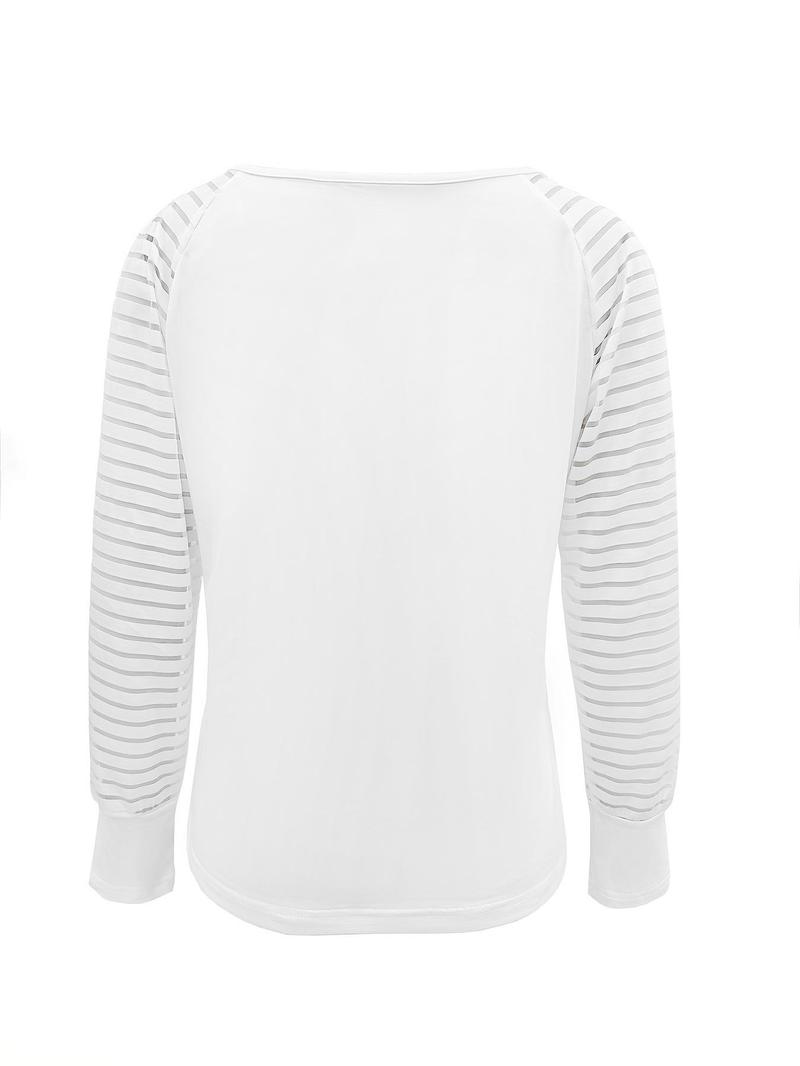 Women's Striped Graphic Print Zipper Raglan Sleeve Tee, Casual Long Sleeve V Neck T-Shirt for Spring & Fall, Summer Outfits, Lady Top for Daily Wear, Womenswear