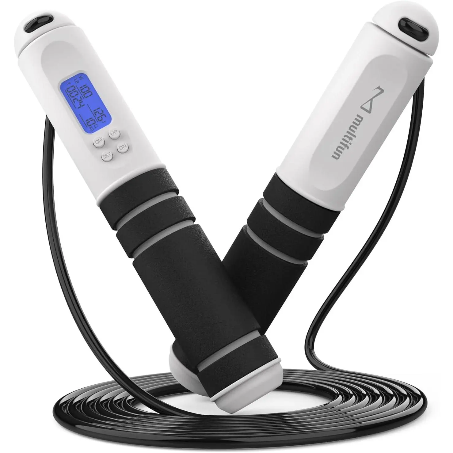 Digital Jump Rope with Smart Counter & Timer - Adjustable Speed Skipping Rope for Fitness, Weight Loss, Boxing, MMA - Tangle-Free Ball Bearings & Anti-Slip Handles for Men, Women, Kids.(Check 2026 New Evolution for 3s Rope Swap)Gift.