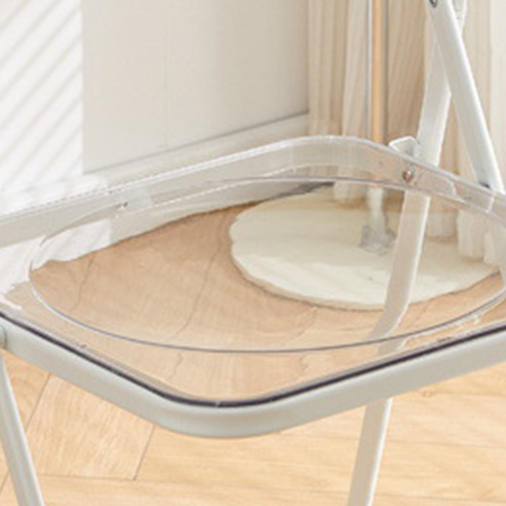 Transparent Folding Chairs Acrylic Stackable Clear Dining Chairs with Chrome Frame Living Room Seat Lightweight for Living Room Office Waiting Room & Party