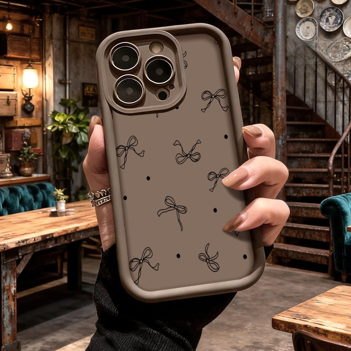 Cute Bow Pattern Minimalist Design Case for iPhone 17 16 15 14 Pro Max 13 12 11 XR XS Plus Air Slim Shockproof Anti Drop Lightweight TPU Cover