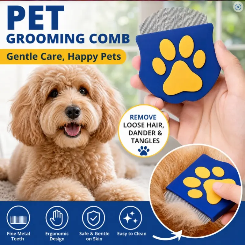 Portable pet eye comb, easy-to-clean comb for pet eye corner hair, suitable for dogs and cats, keeps their face clean Cleaning
