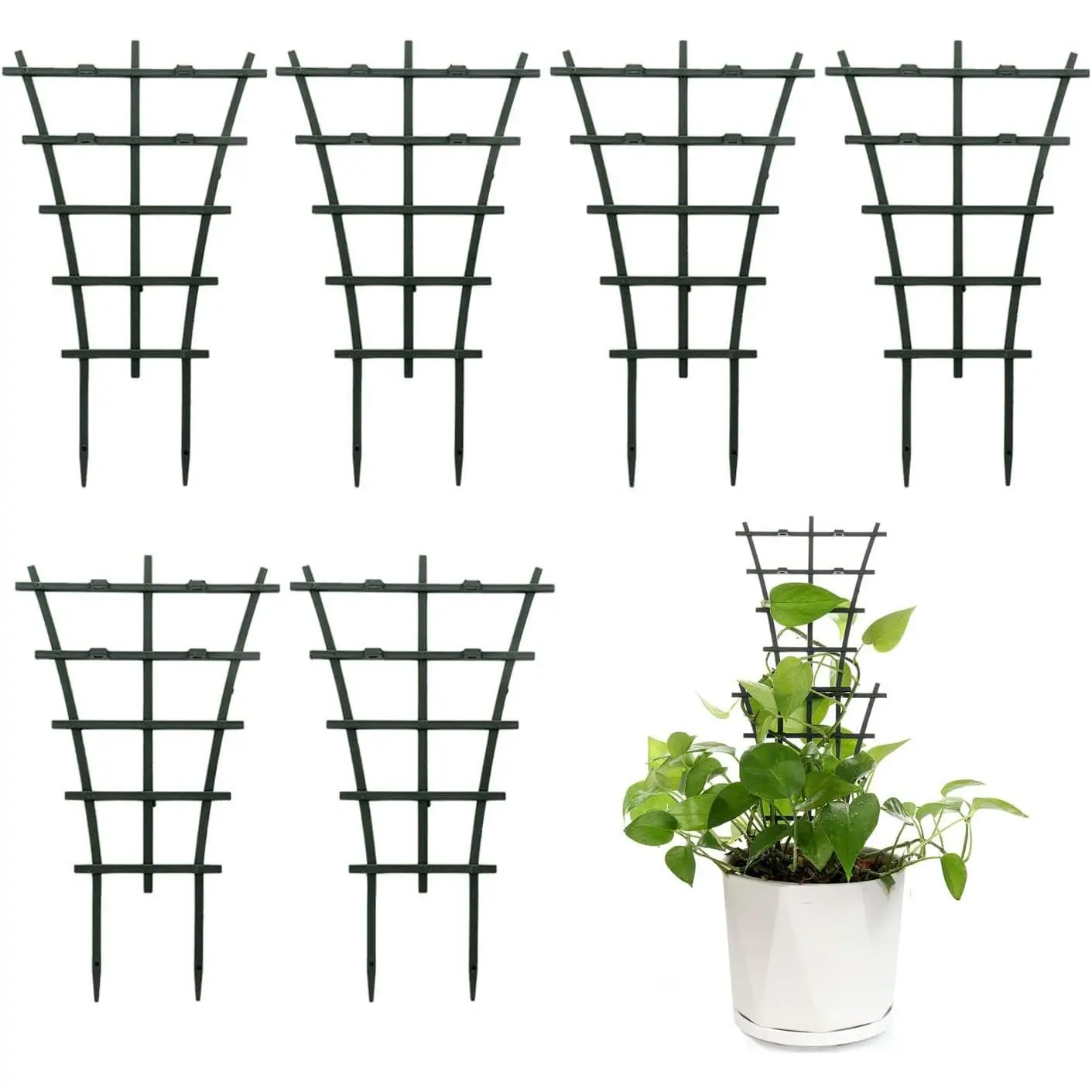 Trellis Indoor, 6 count Stackable  Trellis for Climbing  Indoor, Small  Climbing Trellis for Potted  Plastic Climbing  Support Trellis for Houseplant Hoya Pothos