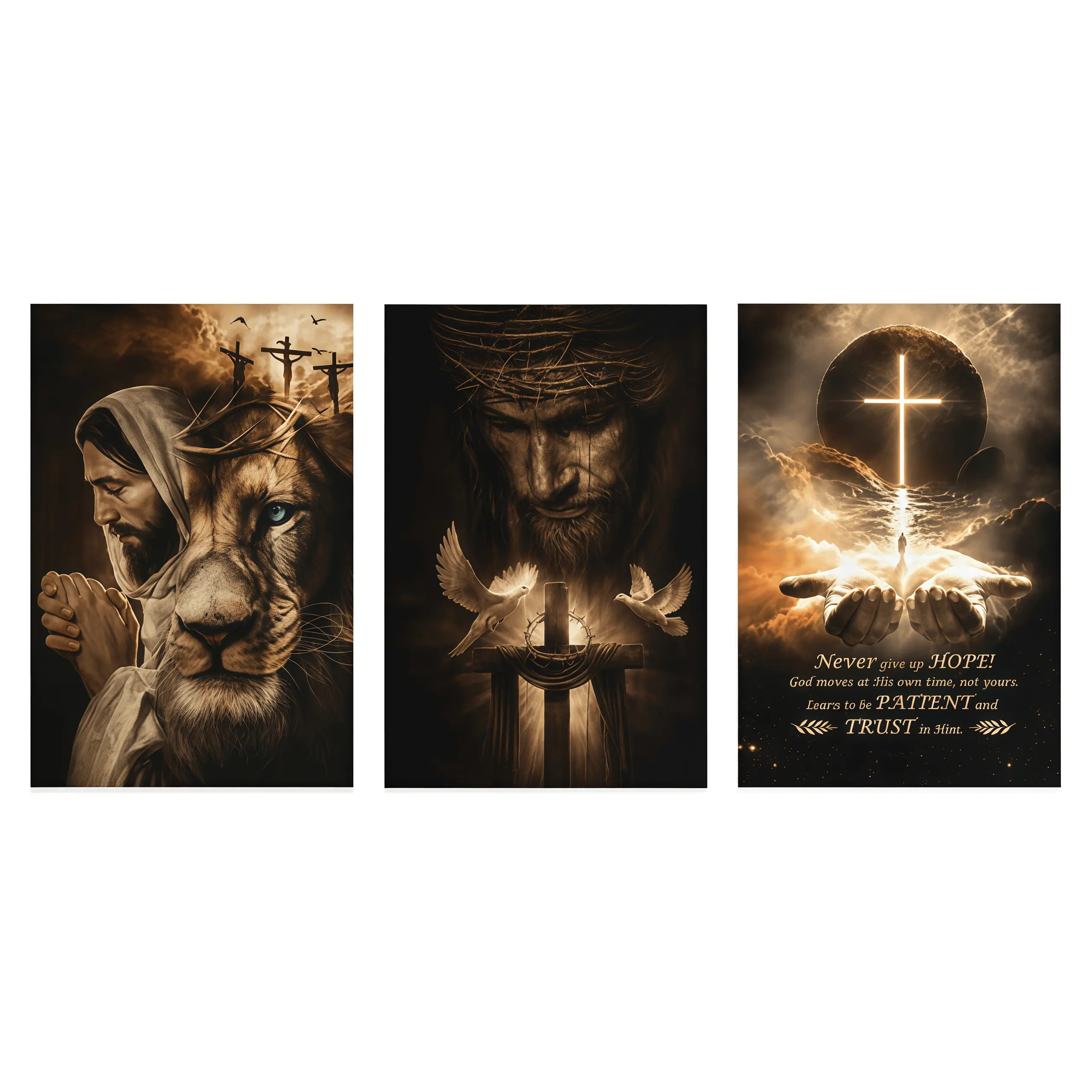 3 Counts Wood Framed Canvas Religious Wall Art, Ready To Hang, Salvation And God Series, Cross Art Bible Wall Decor, Religious Cross Print, Waterproof Canvas Wall Art, Artwork Wall Painting, Wall Picture for Home Decor manga black poster outdoor gift