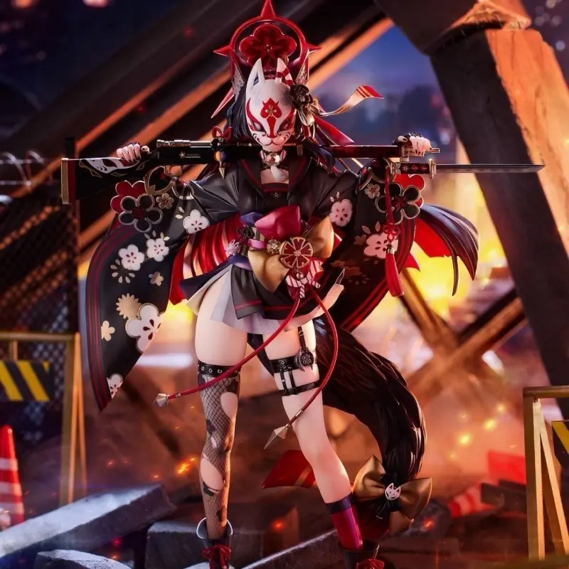 Azure Fox Sakawa Wakamo Figure - Anime Collectible Statue with Chibi-Style PVC Model, Suitable for Computer Shell Decor & Display Gift for Fans, Exquisite Ornament