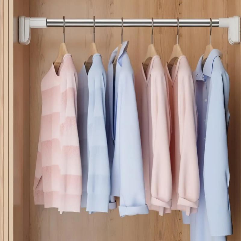 Clothes Rod Retractable Heavy-Duty Organizer Pole Rods For Closet For Clothes For Laundry Drying Coat Wardrobe Storage Bedroom