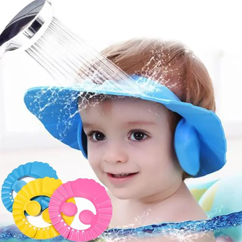 1PC Adjustable Baby Shower Caps Child Shampoo Hat Wash Hair Shield Bath Visor Hats Waterproof Ear Eye Protection Infant Supplies