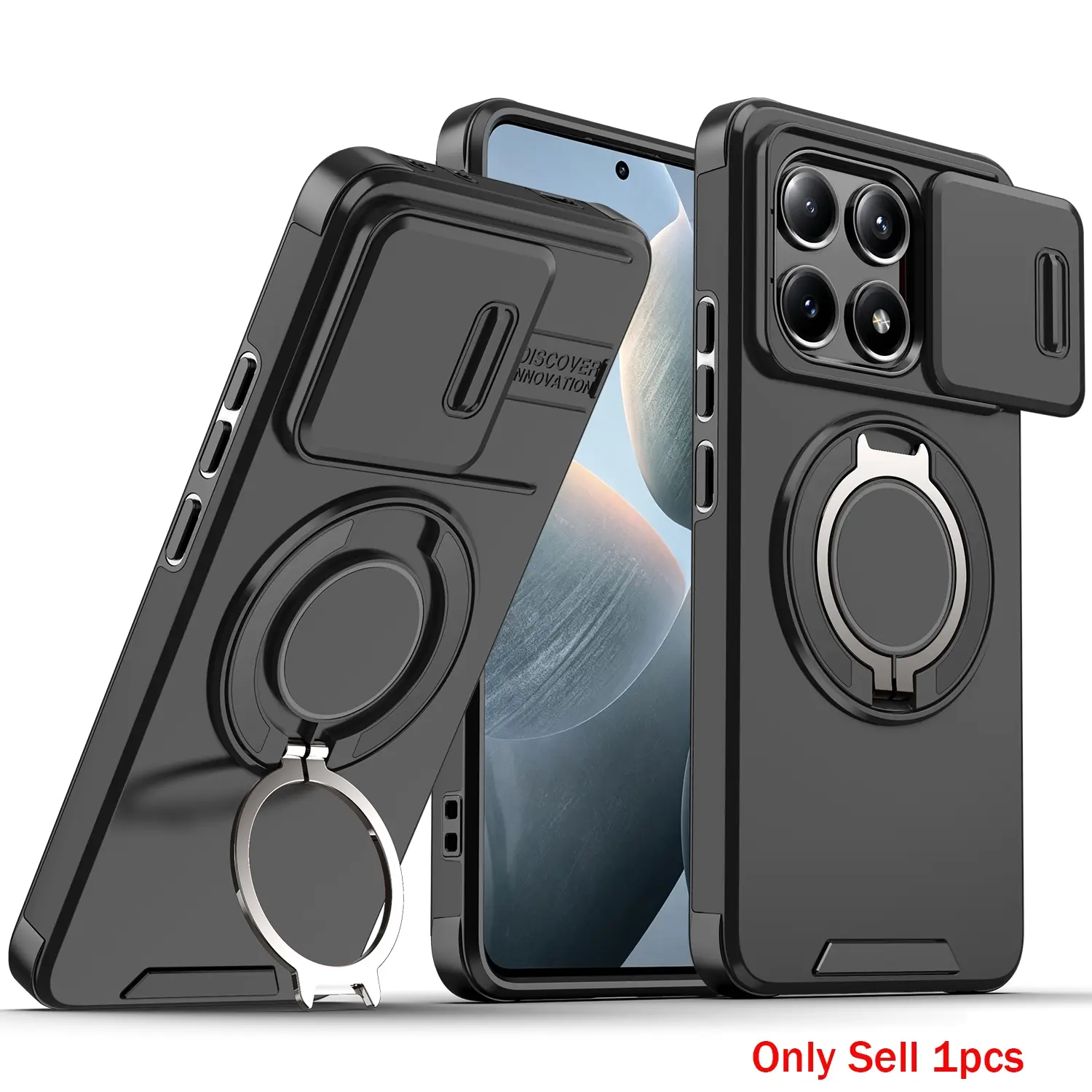 Case for Xiaomi Poco X6 Pro 5G/Redmi K70E 5G Anti-Slip Magnetic Ring Stand, Dual-Layer Full Protection, Shockproof and Dust-Proof for Xiaomi Poco X6 Pro 5G/Redmi K70E 5G Case