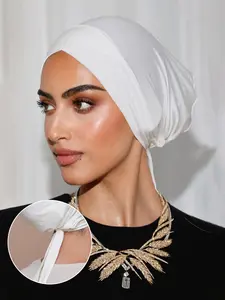 1pc Forehead Cross Modal Tie Hat, Summer Muslim Hijab, Lightweight Breathable Fabric, Elegant Wrap Evening Headscarf, Daily Wear Accessory