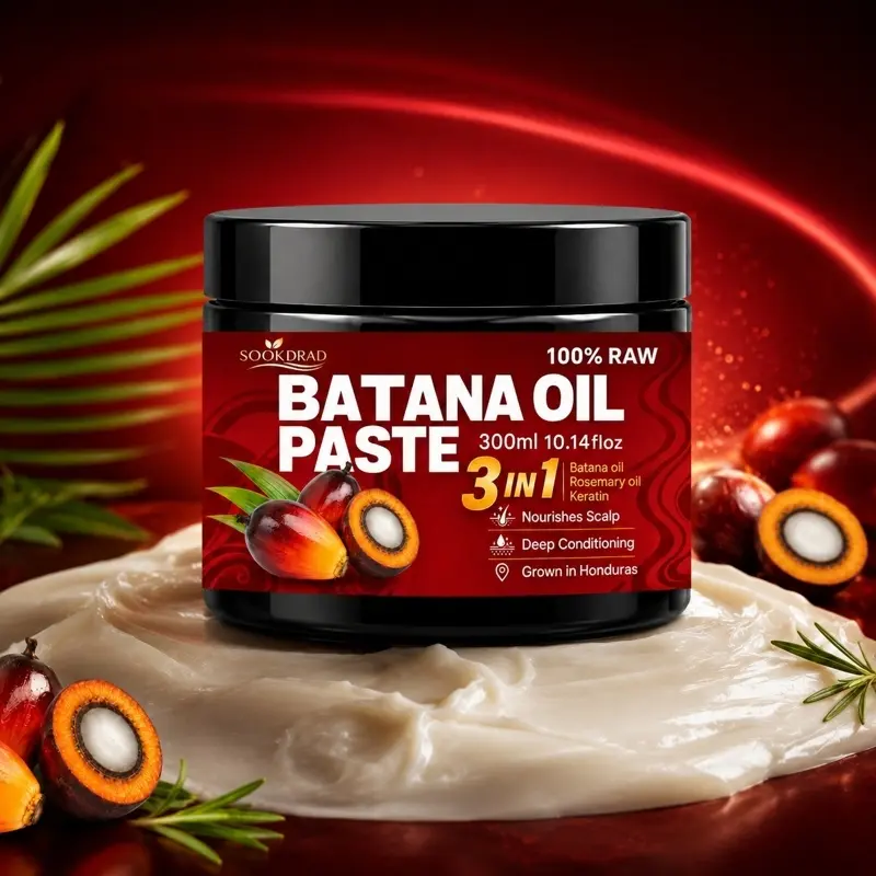 Batana Oil Paste, 3in1 Scalp Nourish, Deep Conditioning, Raw Hair Care, Rosemary Keratin Blend, Honduras, 300ml