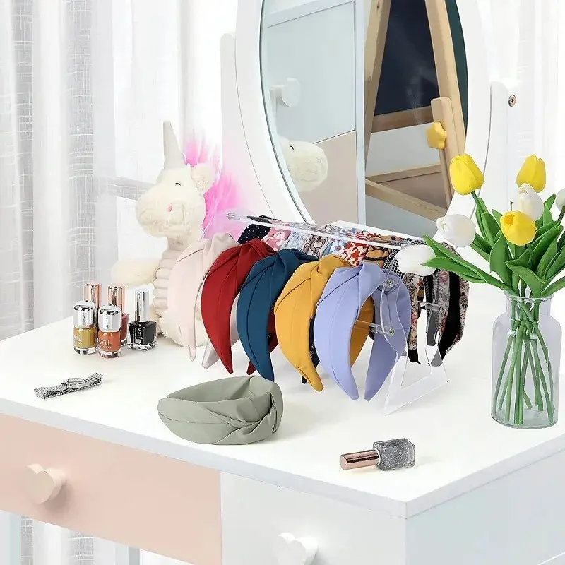 Acrylic Clear Hairband Storage Rack, Reusable Hair Clip Display Stand, Headband Holder, Claw Clip Organizer, Display Shelf