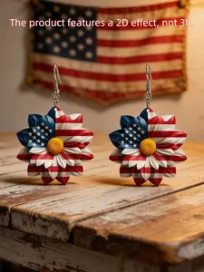 Women's 250th Independence Day Floral Pendant Earrings, Usa Theme Jewelry, Perfect for Summer, Parties, Gifts, Special Occasions