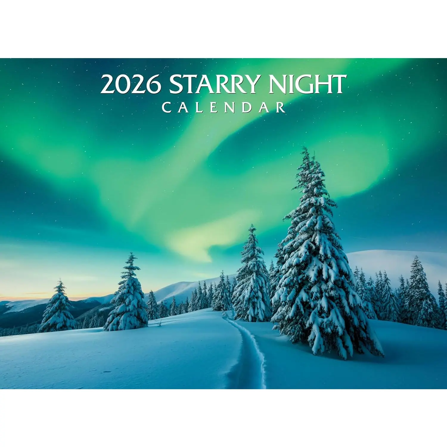 2026 Night Wall Calendar - 13.5x20" Thick Paper Calendar with Moon Phases, Night Sky Pics for Office Stationery, Personal Organization
