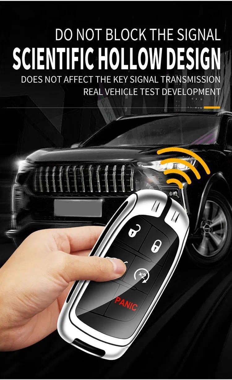 Zinc Alloy Car Key Case For Dodge RT Challenger Charger Journey RAM Remote Control Protector For DODGE R/T Logo Car Key Cover