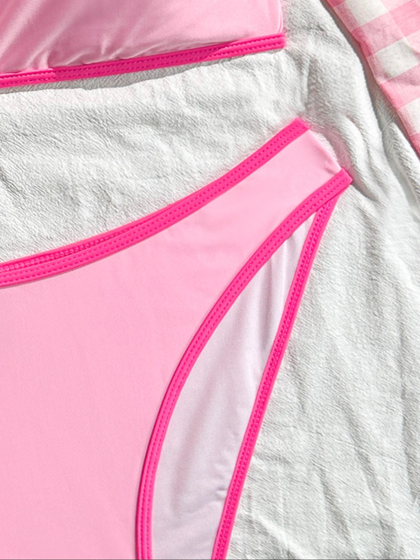 Plus Size Women's Triangle Bikini Set, Two-Piece Strap Swimsuit with Side Tie Bottoms, Plain Bikini Set, Perfect for Outdoor Fun & Father's Day Gift