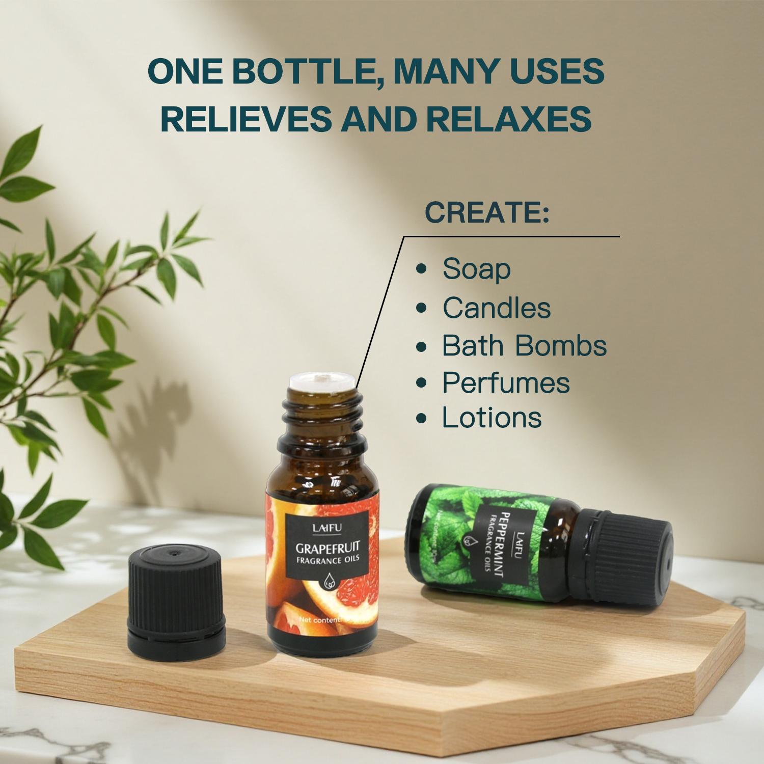 Essential Oils Set for Diffuser, Aromatherapy, Candle Making, Perfume, Home Fragrance, Humidifier, Ideal Gifts, Included Rosemary, Jasmine, Grapefruit, Lemon, Patchouli, Clove and More (16x10ml)