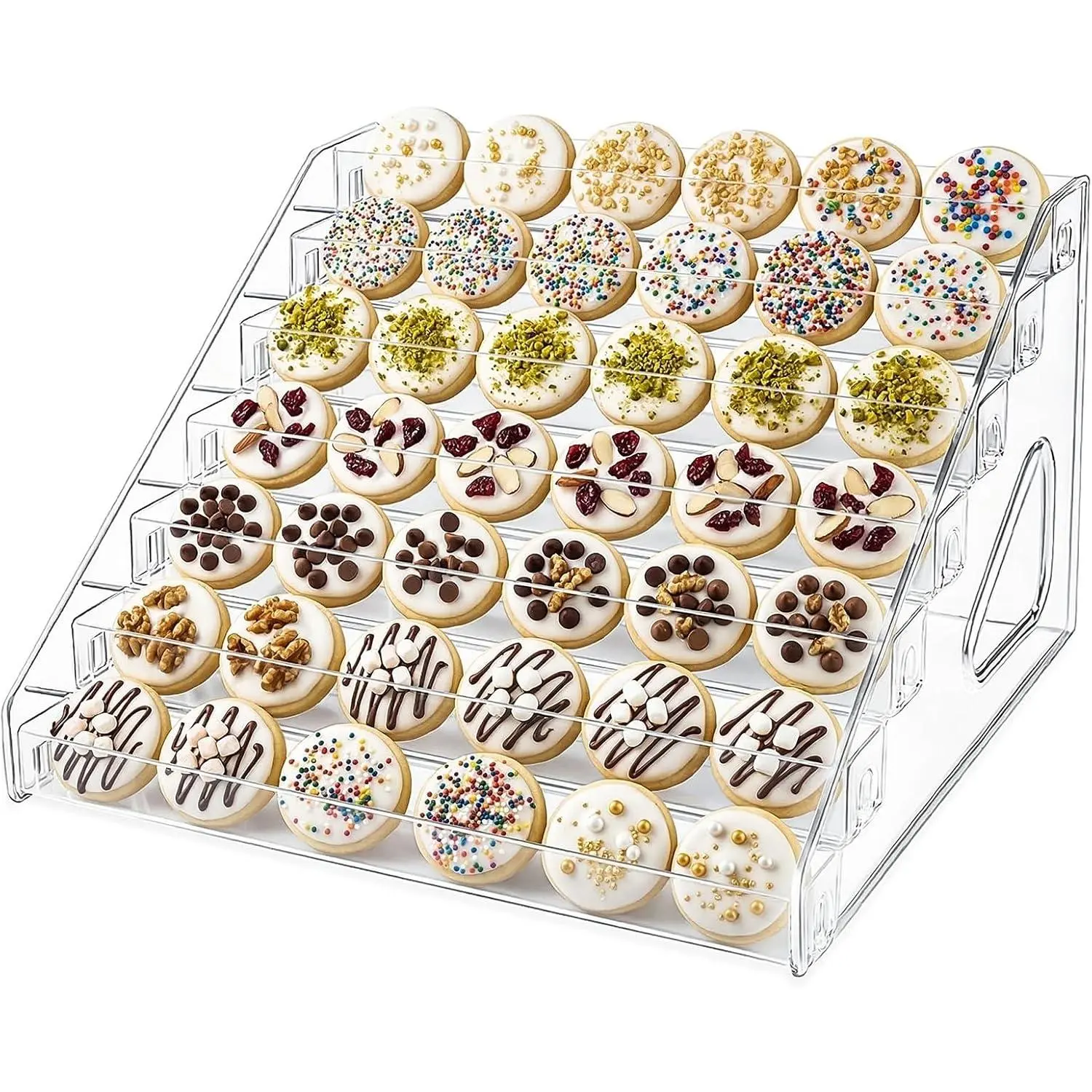 Clear  7-Tier Cookie Display Stand, Tiered Dessert Stand for Cupcakes, Cookies & Pastries, Ideal for Bakers, Vendors, Birthday Parties, Craft Fairs & Market Booths