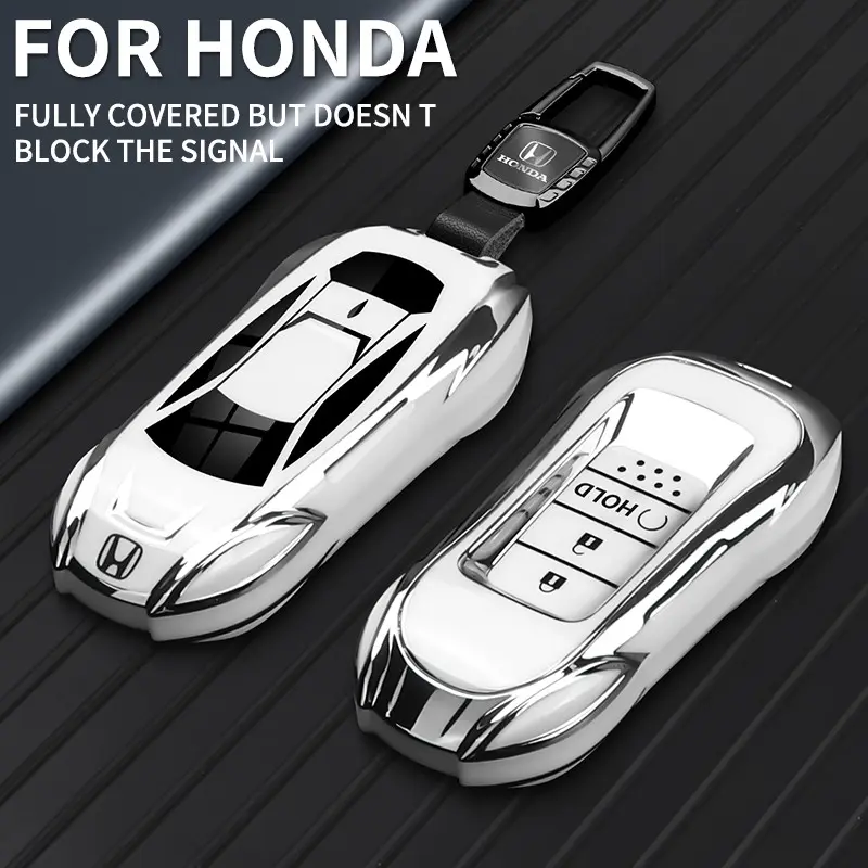 Car key case, full-cover protective car key sleeve, key protector, key fob protector, suitable for 10th generation Accord, Inspire, CR-V, 10th generation Civic, Pilot, Passport, Ridgeline