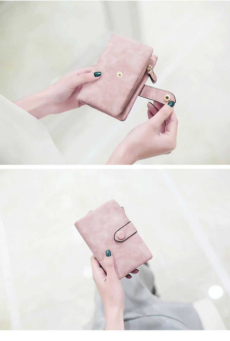 2026 Trendy Korean-Inspired Women's Slim Trifold Wallet - Multi-Slot Card Holder with RFID Protection & Coin Compartment