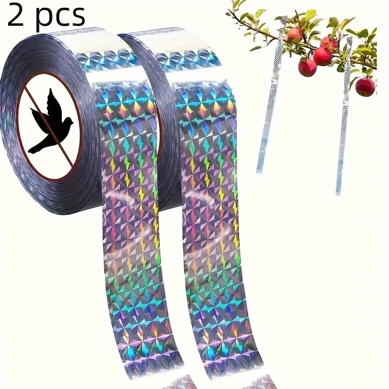2-Pack Reflective Bird Netting, 50m Per Piece, Ideal for Orchards & Gardens, Outdoor Pest Control, Easy-To-Use Safety Solution