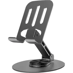 Universal Metal Cell Phone Stand, Multi-Angel Adjustable 360 °   Rotation Non-Slip Metal Phone Stand  with iPhone 17 16 Pro Max and All Smartphones (Grey)