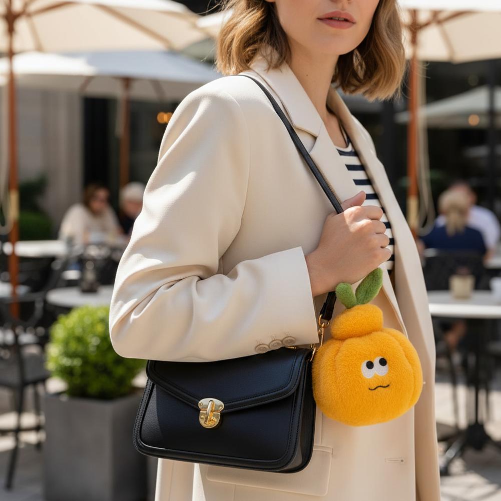 Lifelike Peelable Orange Segments Fruit Plush Toy Stuffed Soft Simulation Food Keychain Backpack Pendant Cartoon Toy Gift