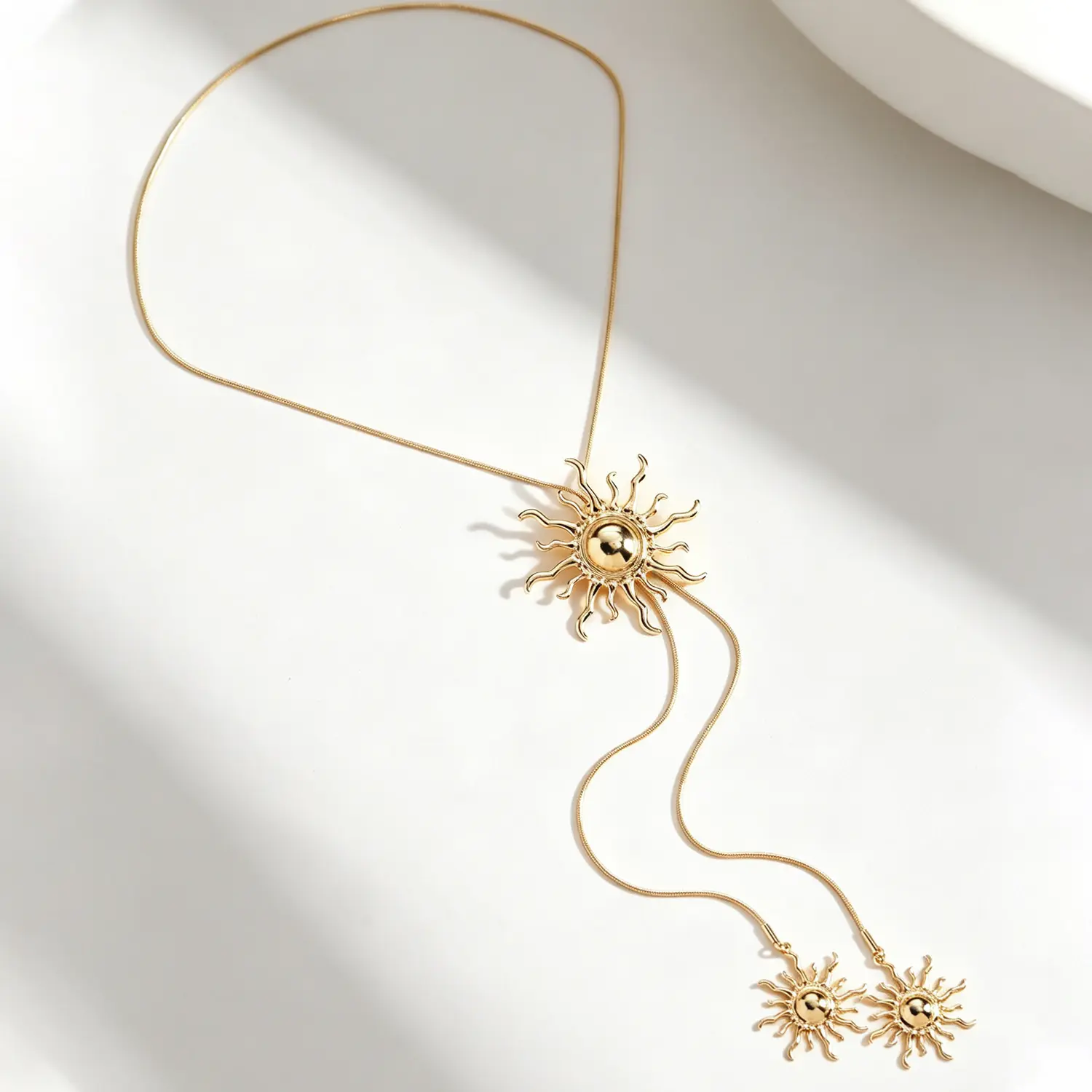 Women's Retro Gold Sunflower Pull-Out Y-Shaped Necklace, Adjustable Length Jewelry for Women, Minimalist Vintage Bohemian Clavicle Chain, 18-28in Colorful Elegant Charm for Daily Clothing Decor, Unisex Gift, Necklaces For Women, Chain Jewelry Necklaces