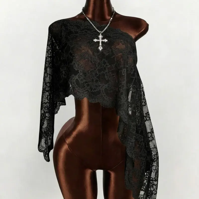 Women's All Season Sheer Lace Shawl, Loose Fit Bohemian Cover Up, 2026 New Boho Outfit for Vacation, Summer Vibe, Wedding Season, Beachwear, Beach Cover Ups